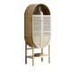 BohoBoho Costa Solid Wood & Rattan Oval Cabinet, Natural, 65x35x161cm