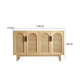 BohoBoho Costa Solid Wood & Rattan 4 Door Arch Sideboard, Natural, 150x35x90cm