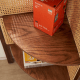 BohoBoho Tranquilo Solid Wood & Rattan Corner Shelf, Cherry, 46x43x180cm