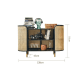 BohoBoho Luna Solid Wood & Rattan Sideboard, Black, 136x43x91cm