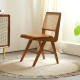BohoBoho Noir Solid Wood & Rattan Chair, Walnut
