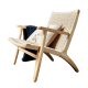 BohoBoho Verus Solid Wood & Rattan Lounge Chair, Natural, 65x65x74cm