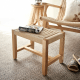 BohoBoho Verus Solid Wood & Rattan Foot Stool, Natural