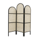 BohoBoho Tranquilo Solid Wood & Rattan Folding Screen, Black, 150x3x200cm