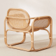 BohoBoho Sedo Solid Wood & Rattan Lounge Chair, Natural