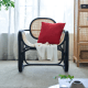 BohoBoho Sedo Solid Wood & Rattan Lounge Chair, Black