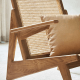 BohoBoho Rota Solid Wood & Rattan Lounge Chair, Walnut, 72x78x75cm