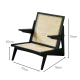 BohoBoho Rota Solid Wood & Rattan Lounge Chair, Walnut, 72x78x75cm