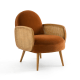 BohoBoho Verus Solid Ash & Rattan Armchair, Orange