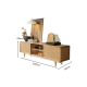 BohoBoho Laxo Solid Wood & Rattan TV unit, Natural, 180x40x60cm