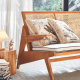 BohoBoho Rota Solid Wood & Rattan Loveseat, Walnut