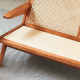 BohoBoho Rota Solid Wood & Rattan Loveseat, Walnut