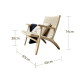 BohoBoho Verus Solid Wood & Rattan Lounge Chair with Foot Stool