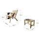 BohoBoho Verus Solid Wood & Rattan Lounge Chair with Foot Stool