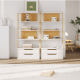Boori Modular Kids 2 Drawer Bookshelf, Soft White and Beech