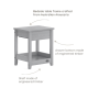 Boori Linear Kids Bedside Table, Barley White