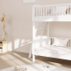 Boori Matilda Kids Single Bunk Bed + Ladder, Barley White