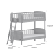 Boori Matilda Kids Single Bunk Bed + Ladder, Barley White