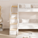 Boori Matilda Kids Single Bunk Bed + Storage Staircase, Barley White
