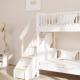 Boori Matilda Kids Single Bunk Bed + Storage Staircase, Barley White