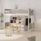 Boori Natty Kids King Single Loft Bed + Ladder, Barley and Oak