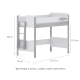 Boori Natty Kids King Single Loft Bed + Ladder, Barley and Almond