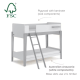 Boori Natty Kids Single Bunk Bed + Ladder, Cherry and Almond