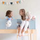 Boori Natty Kids Single Bunk Bed + Ladder, Blueberry and Almond