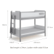 Boori Natty Kids King Single Bunk Bed + Ladder, Barley and Oak