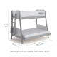 Boori Natty Kids Maxi Bunk Bed + Ladder, Cherry and Almond