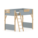 Boori Treehouse Kids King Single Loft Bed + Ladder, Blueberry and Beech