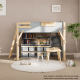 Boori Treehouse Kids King Single Loft Bed + Ladder, Blueberry and Beech
