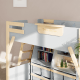 Boori Treehouse Kids King Single Loft Bed + Ladder, Blueberry and Beech