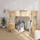 Boori Treehouse Kids King Single Loft Bed + Ladder, Beech