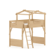 Boori Treehouse Kids King Single Loft Bed + Roof Frame and Ladder, Beech