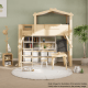 Boori Treehouse Kids King Single Loft Bed + Roof Frame and Ladder, Beech