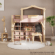 Boori Treehouse Kids King Single Loft Bed + Roof Frame and Ladder, Cherry and Beech
