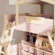 Boori Treehouse Kids King Single Loft Bed + Roof Frame and Ladder, Cherry and Beech
