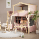 Boori Treehouse Kids King Single Loft Bed + Roof Frame and Ladder, Cherry and Beech