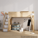Boori Treehouse Kids King Single Loft Bed + Storage Staircase, Beech