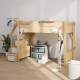 Boori Treehouse Kids King Single Loft Bed + Storage Staircase, Beech