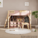 Boori Treehouse Kids King Single Loft Bed + Ladder, Cherry and Beech