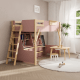 Boori Treehouse Kids King Single Loft Bed + Ladder, Cherry and Beech