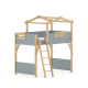Boori Treehouse Kids King Single Loft Bed + Roof Frame and Ladder, Blueberry and Beech
