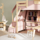 Boori Treehouse Kids King Single Loft Bed + Roof Frame and Storage Staircase, Cherry and Beech