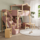 Boori Treehouse Kids King Single Loft Bed + Roof Frame and Storage Staircase, Cherry and Beech