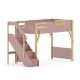 Boori Treehouse Kids King Single Loft Bed + Storage Staircase, Cherry and Beech