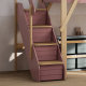 Boori Treehouse Kids King Single Loft Bed + Storage Staircase, Cherry and Beech