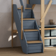 Boori Treehouse Kids King Single Loft Bed + Storage Staircase, Blueberry and Beech