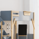 Boori Treehouse Kids King Single Loft Bed + Storage Staircase, Blueberry and Beech